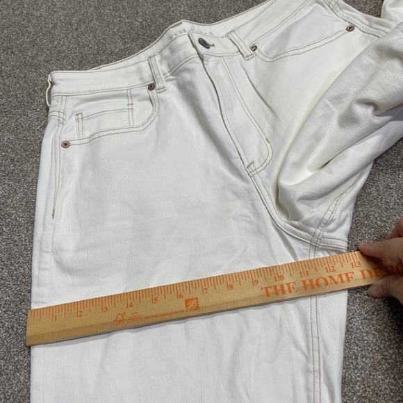 American Eagle womens mom jeans sz 12R high waist off white distress denim retro - Picture 5 of 12